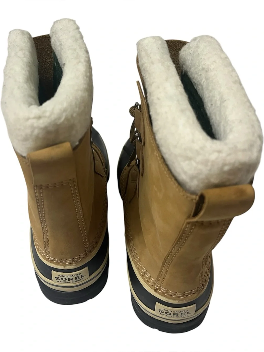 Sorel Women’s Caribou Waterproof Tan Leather Faux Fur Winter Boots SZ 7.5